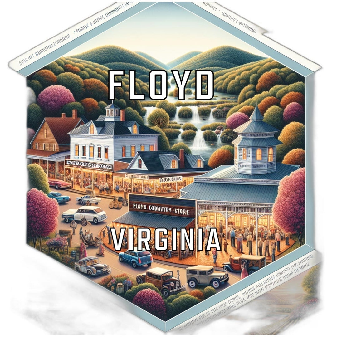 Floyd Virginia Travel Destination Souvenir Vinyl Decal Sticker Image 1