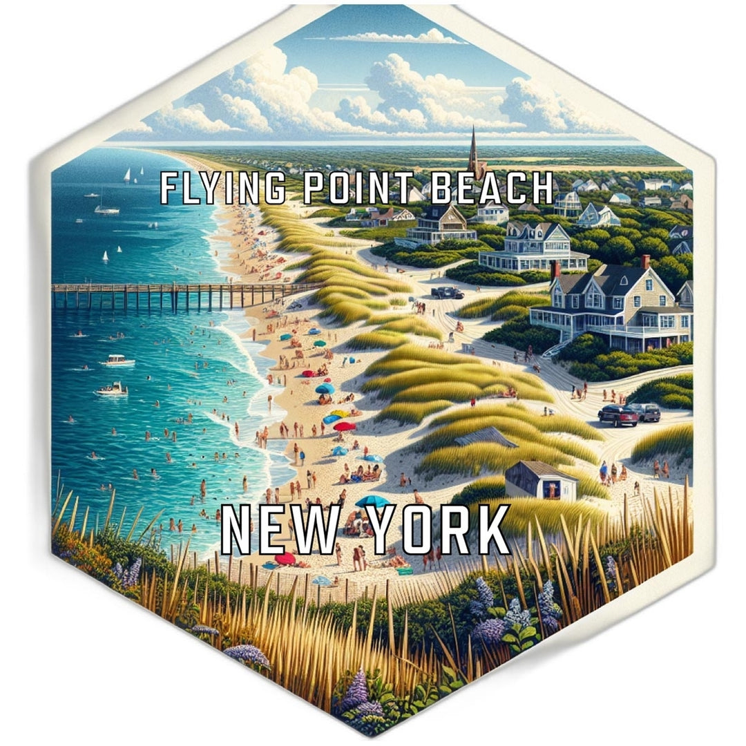 Flying Point Beach York Travel Destination Souvenir Vinyl Decal Sticker Image 1