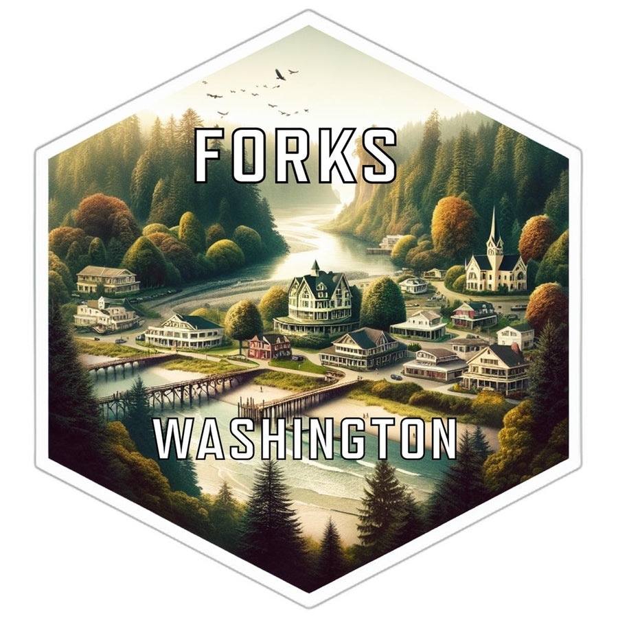 Forks Washington Travel Destination Souvenir Vinyl Decal Sticker Image 1