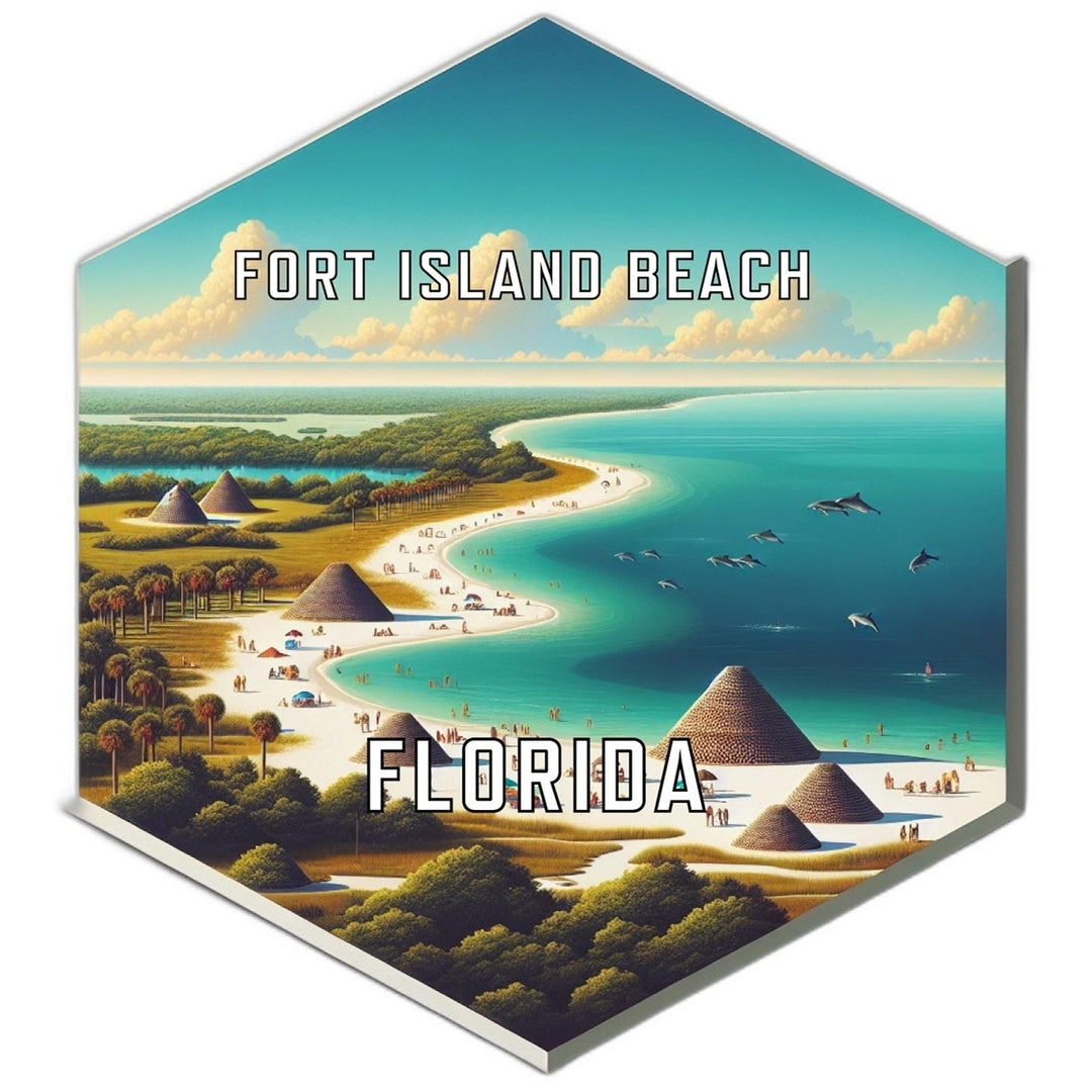 Fort Island Beach Florida Travel Destination Souvenir Vinyl Decal Sticker Image 1