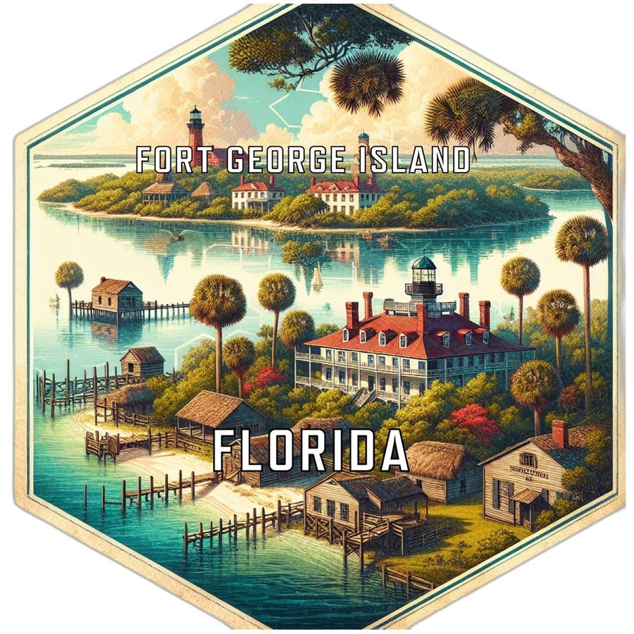 Fort George Island Florida Travel Destination Souvenir Vinyl Decal Sticker Image 1