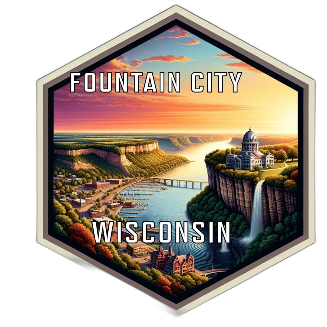 Fountain City Wisconsin Travel Destination Souvenir Vinyl Decal Sticker Image 1