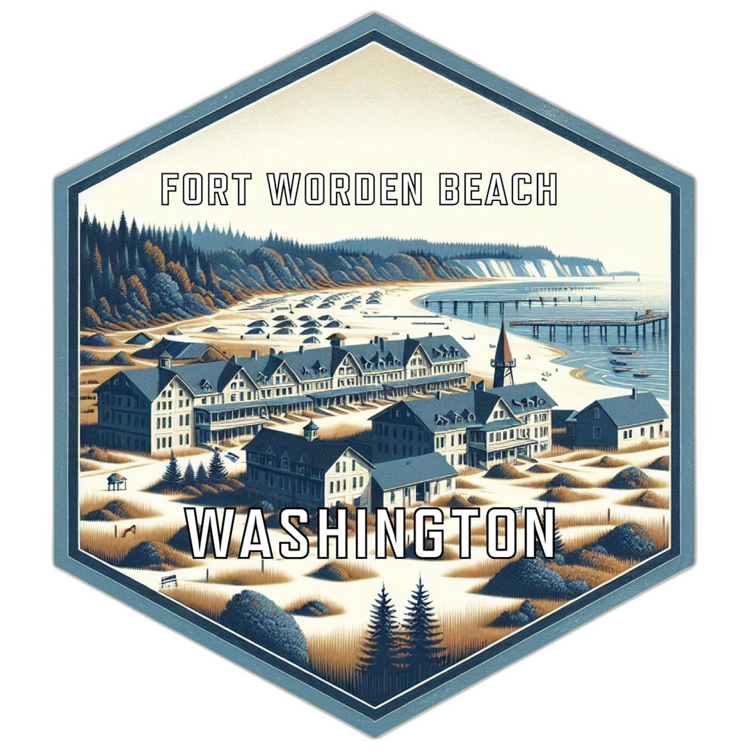 Fort Worden Beach Washington Travel Destination Souvenir Vinyl Decal Sticker Image 1