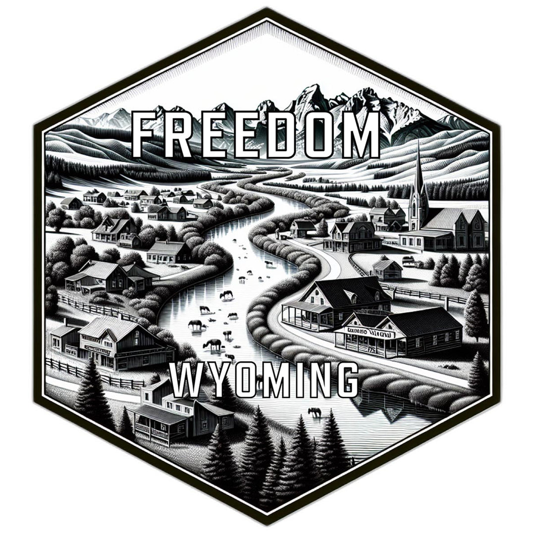 Freedom Wyoming Travel Destination Souvenir Vinyl Decal Sticker Image 1