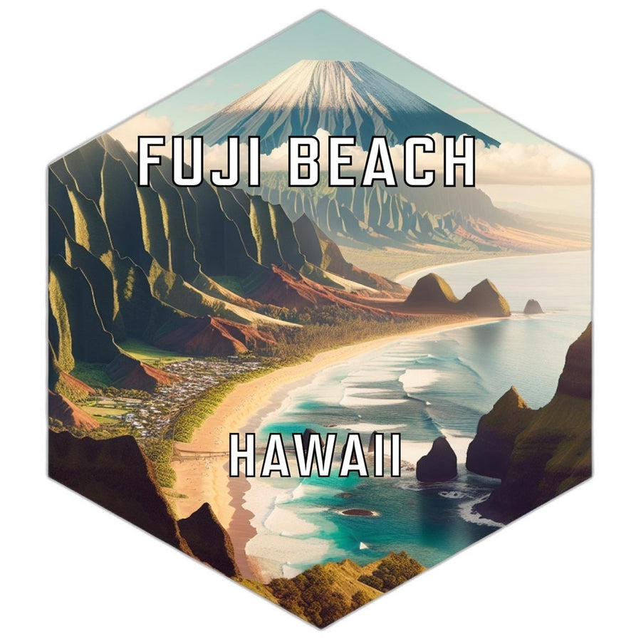 Fuji Beach Hawaii Travel Destination Souvenir Vinyl Decal Sticker Image 1