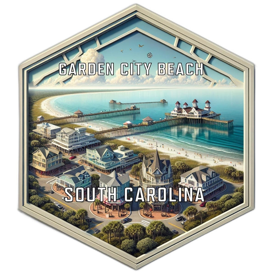 Garden City Beach South Carolina Travel Destination Souvenir Vinyl Decal Sticker Image 1