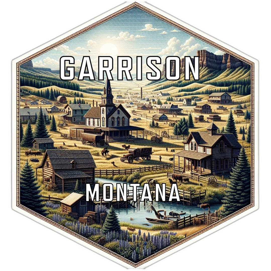 Garrison Montana Travel Destination Souvenir Vinyl Decal Sticker Image 1