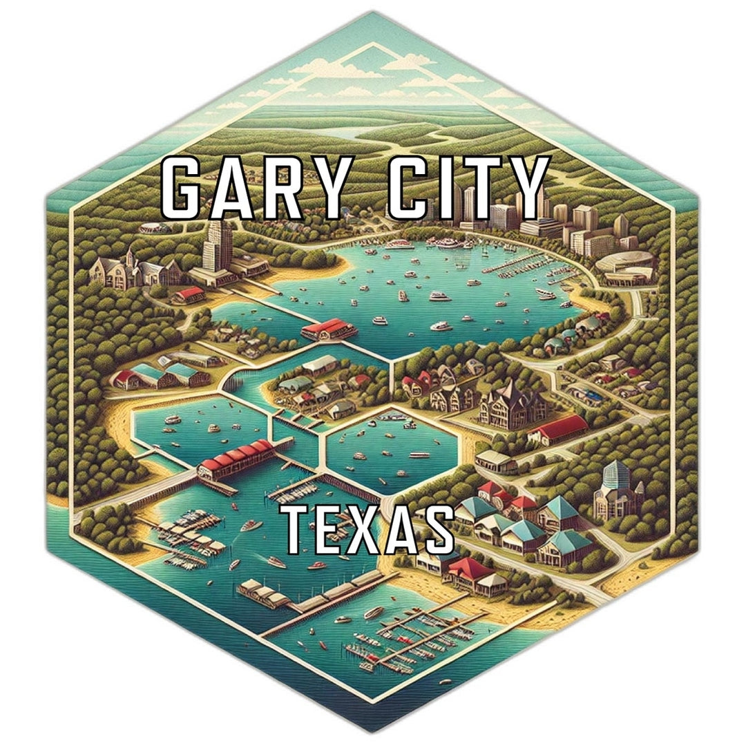 Gary City Texas Travel Destination Souvenir Vinyl Decal Sticker Image 1