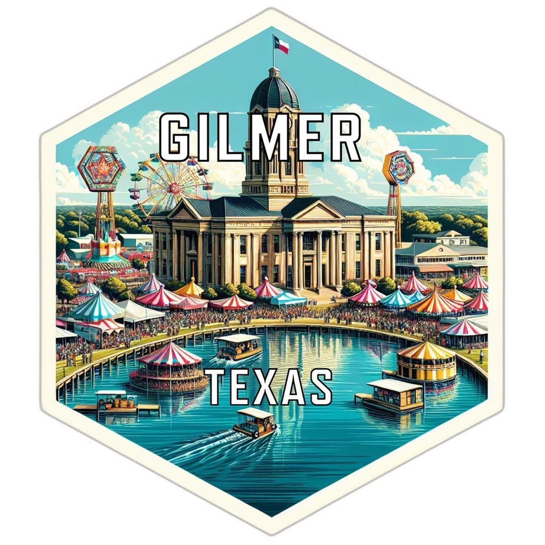 Gilmer Texas Travel Destination Souvenir Vinyl Decal Sticker Image 1