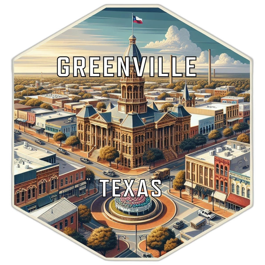 Greenville Texas Travel Destination Souvenir Vinyl Decal Sticker Image 1