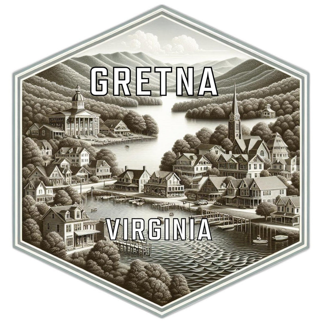 Gretna Virginia Travel Destination Souvenir Vinyl Decal Sticker Image 1