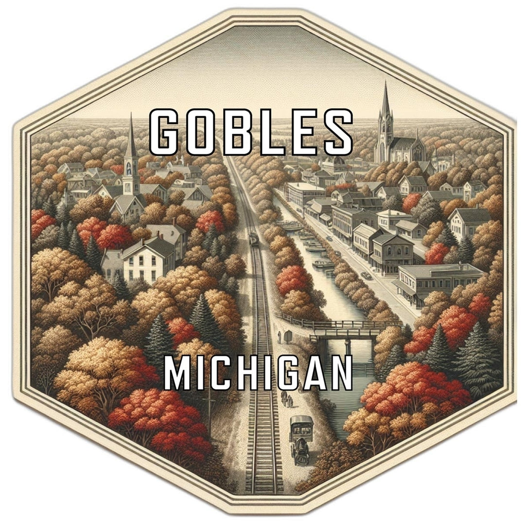 Gobles Michigan Travel Destination Souvenir Vinyl Decal Sticker Image 1