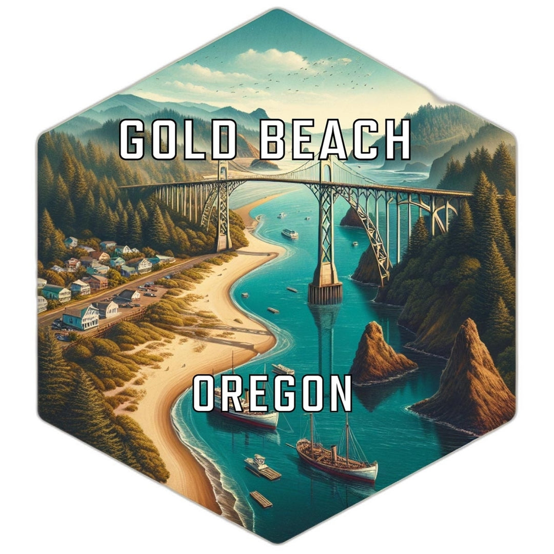 Gold Beach Oregon Travel Destination Souvenir Vinyl Decal Sticker Image 1