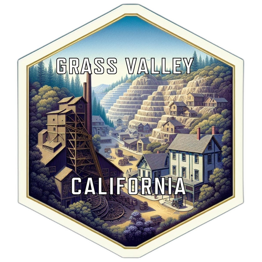 Grass Valley California Travel Destination Souvenir Vinyl Decal Sticker Image 1