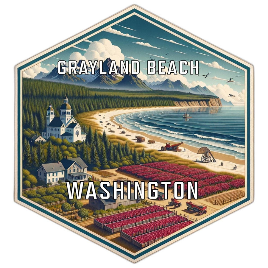 Grayland Beach Washington Travel Destination Souvenir Vinyl Decal Sticker Image 1