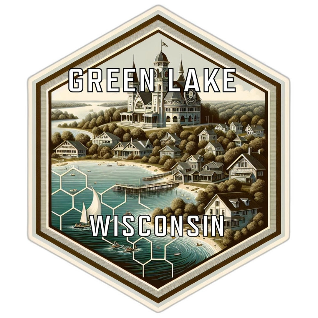 Green Lake Wisconsin Travel Destination Souvenir Vinyl Decal Sticker Image 1