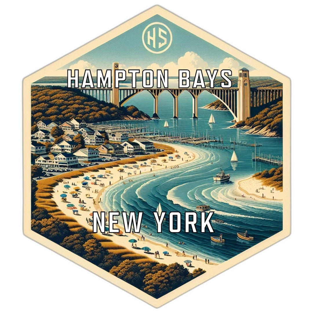 Hampton Bays York Travel Destination Souvenir Vinyl Decal Sticker Image 1