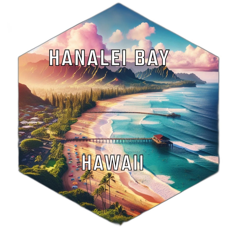 Hanalei Bay Hawaii Travel Destination Souvenir Vinyl Decal Sticker Image 1