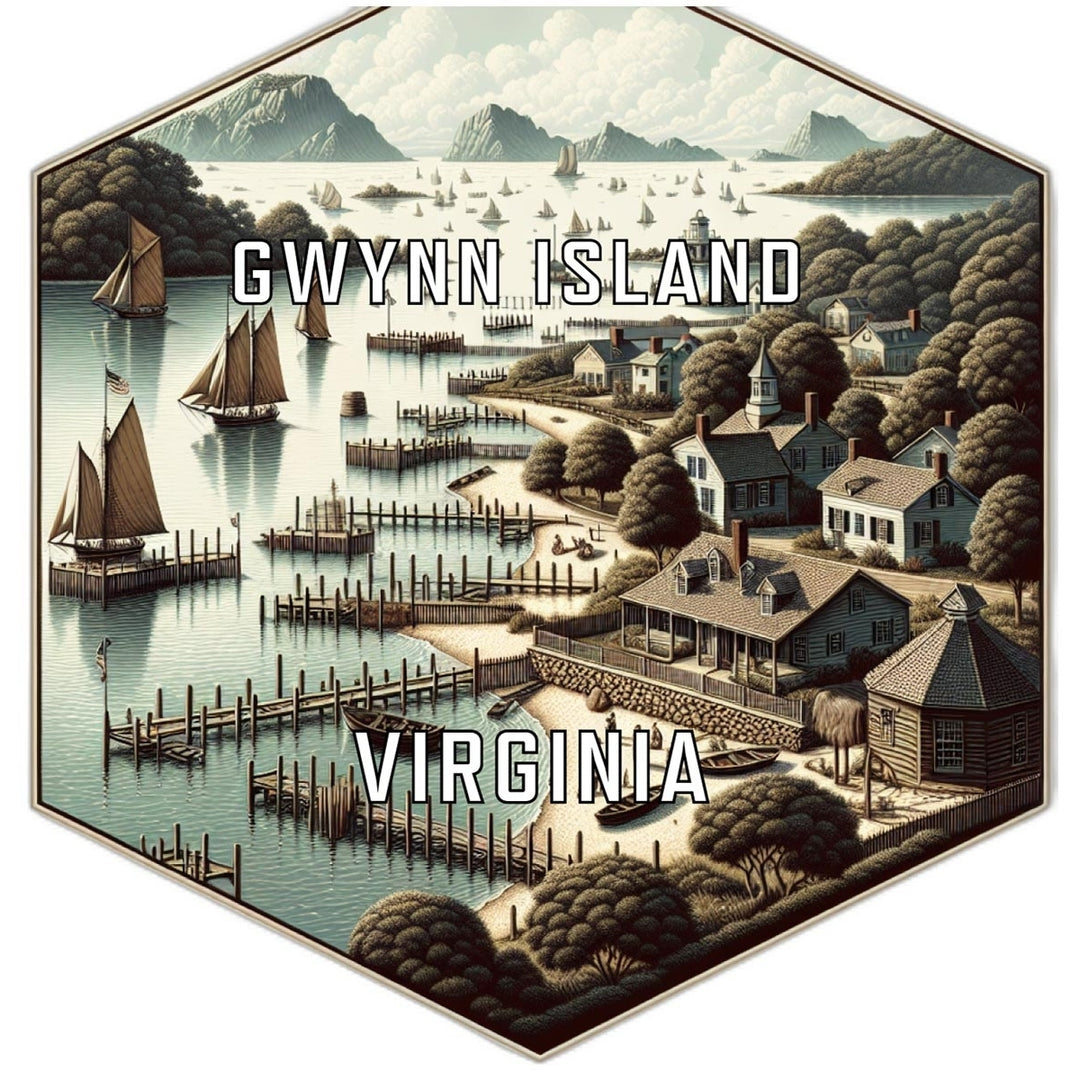 Gwynn Island Virginia Travel Destination Souvenir Vinyl Decal Sticker Image 1