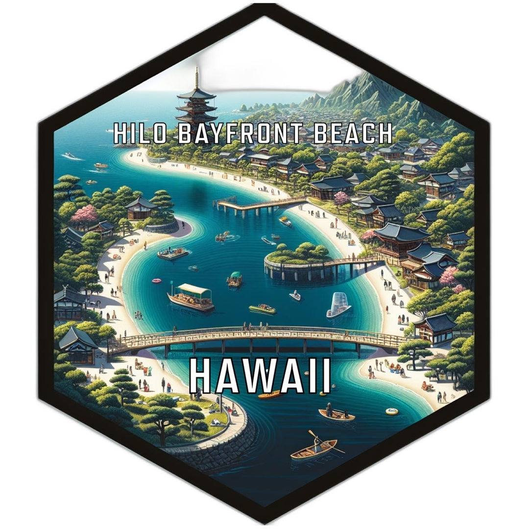 Hilo Bayfront Beach Hawaii Travel Destination Souvenir Vinyl Decal Sticker Image 1