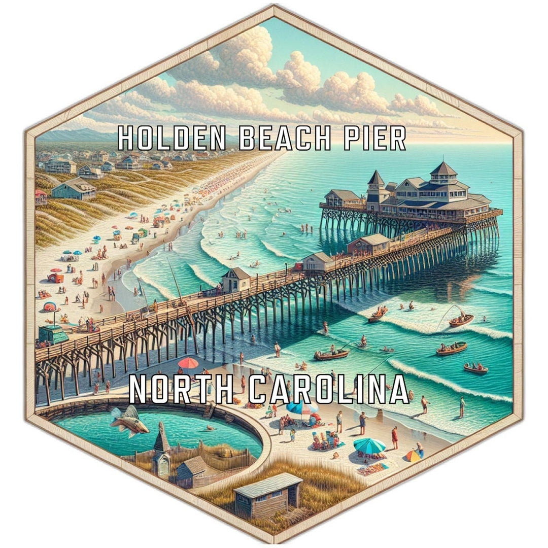 Holden Beach Pier North Carolina Travel Destination Souvenir Vinyl Decal Sticker Image 1