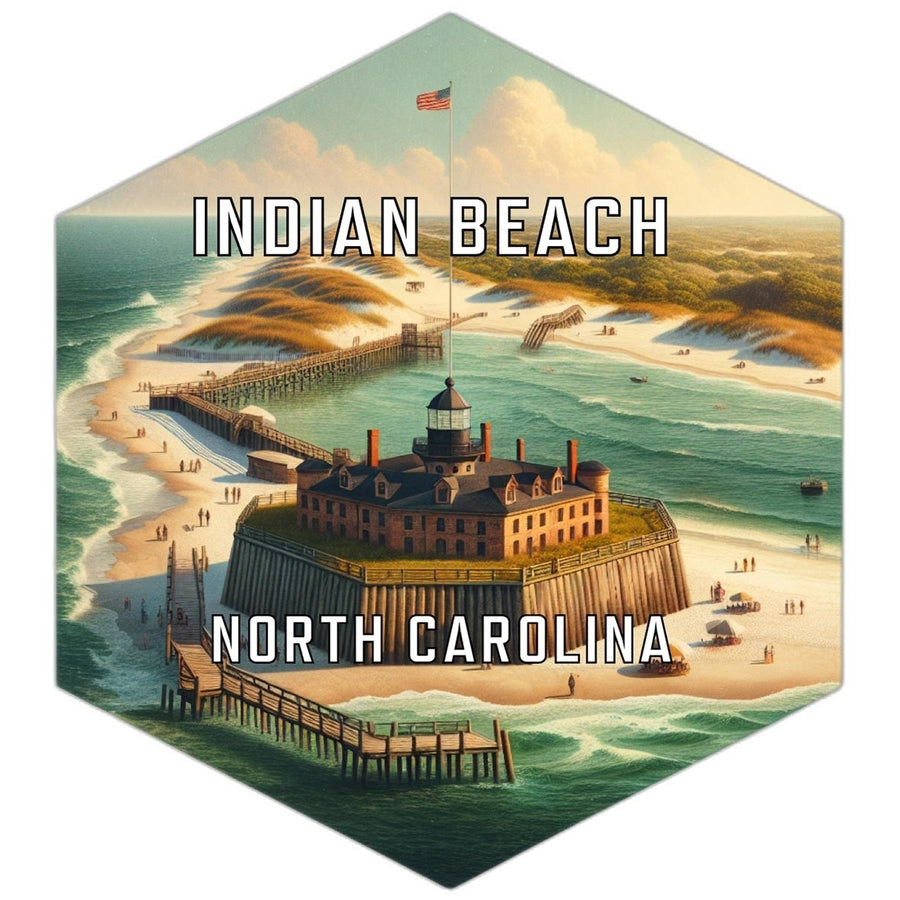 Indian Beach North Carolina Travel Destination Souvenir Vinyl Decal Sticker Image 1