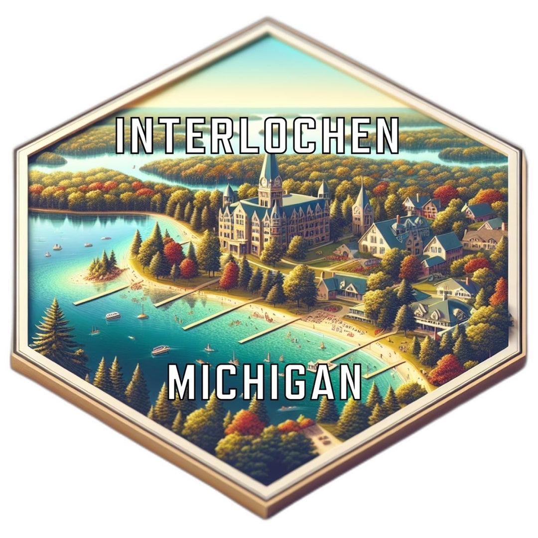 Interlochen Michigan Travel Destination Souvenir Vinyl Decal Sticker Image 1