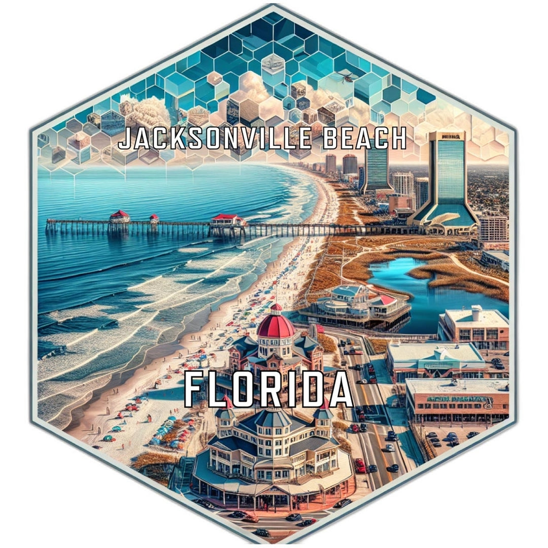 Jacksonville Beach Florida Travel Destination Souvenir Vinyl Decal Sticker Image 1