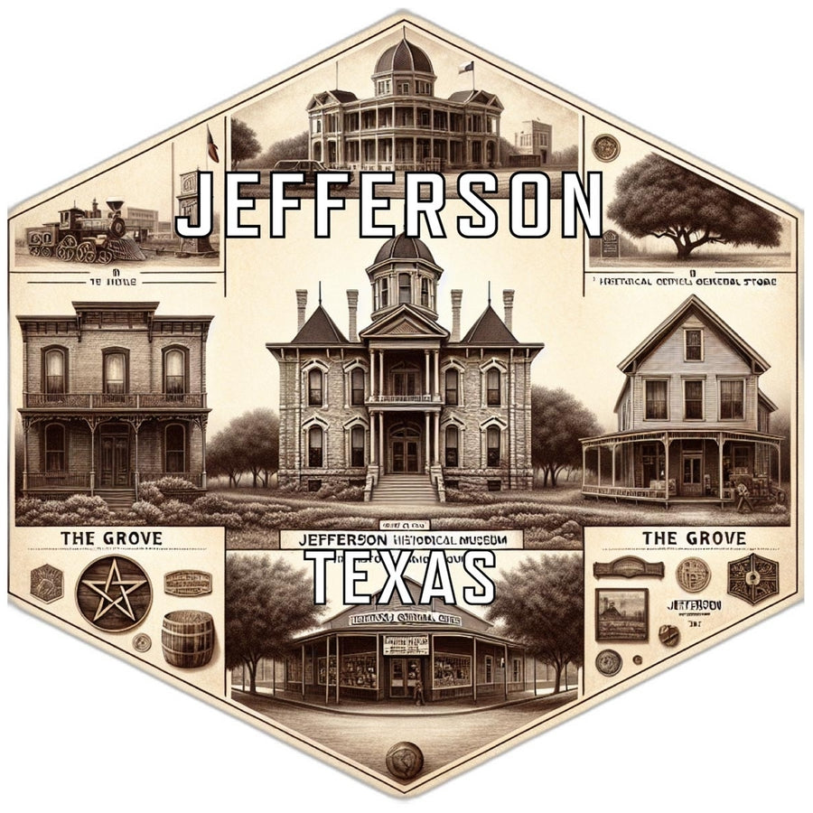 Jefferson Texas Travel Destination Souvenir Vinyl Decal Sticker Image 1