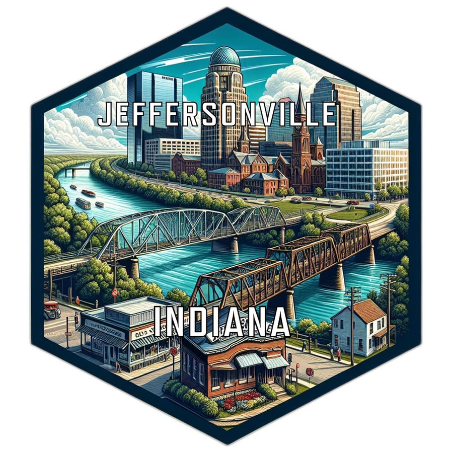 Jeffersonville Indiana Travel Destination Souvenir Vinyl Decal Sticker Image 1