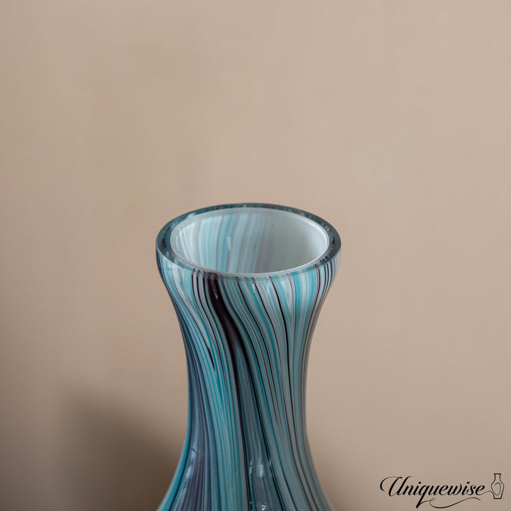 Uniquewise 16-Inch Multitone Glass Table Vase in Blue Hue - Minimalist, Decorative Boho Vase with Rustic Farmhouse Image 5