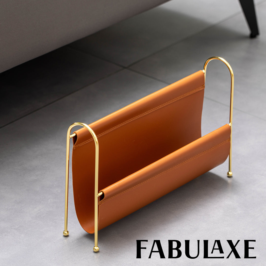 Fabulaxe 9-Inch Magazine Rack, Floor Standing Book Basket, Newspaper Holder and File Holders - , Desk Accessory, Living Image 8