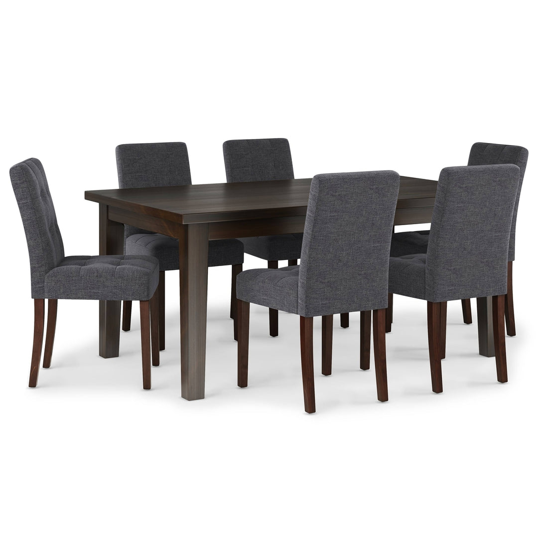 Andover Eastwood 7 Piece Dining Set Rectangular Table 6 Chairs Java Brown Image 1