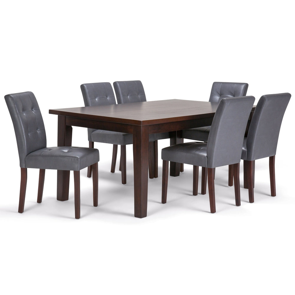 Andover Eastwood 7 Piece Dining Set Rectangular Table 6 Chairs Java Brown Image 2