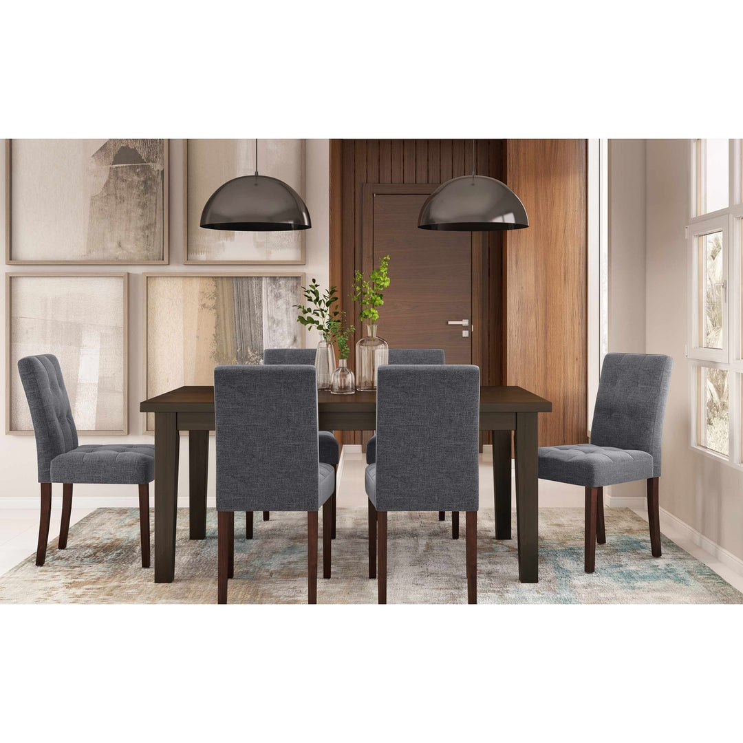 Andover Eastwood 7 Piece Dining Set Rectangular Table 6 Chairs Java Brown Image 3