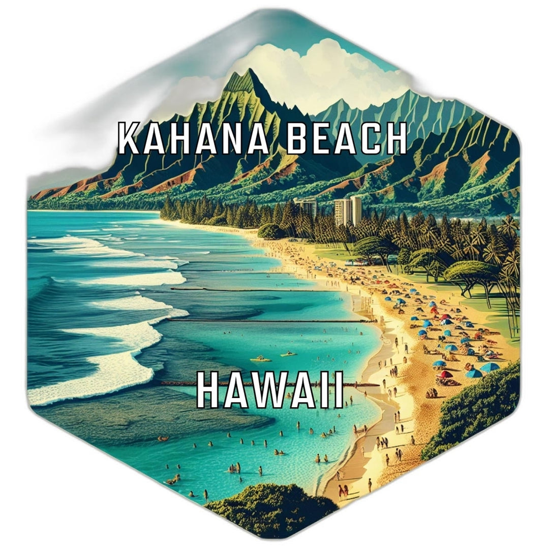 Kahana Beach Hawaii Travel Destination Souvenir Vinyl Decal Sticker Image 1