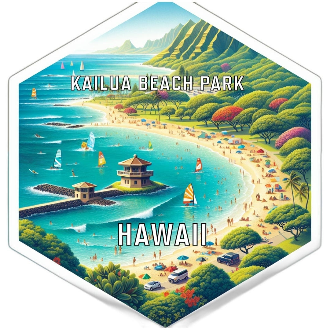 Kailua Beach Park Hawaii Travel Destination Souvenir Vinyl Decal Sticker Image 1