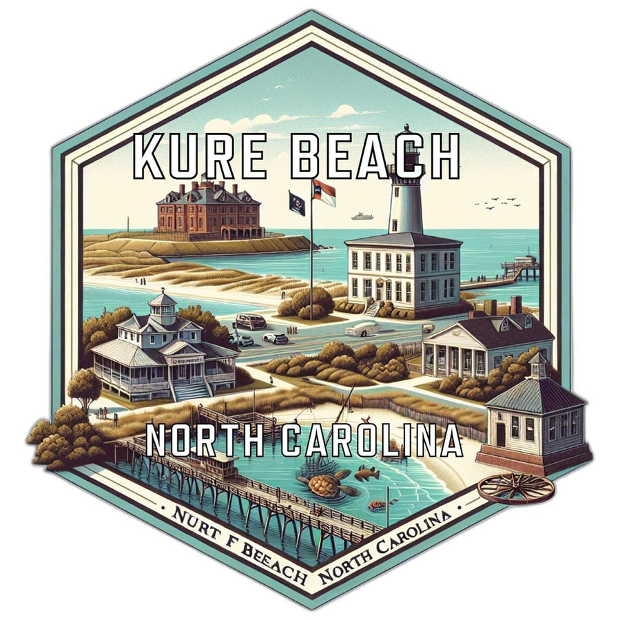 Kure Beach North Carolina Travel Destination Souvenir Vinyl Decal Sticker Image 1