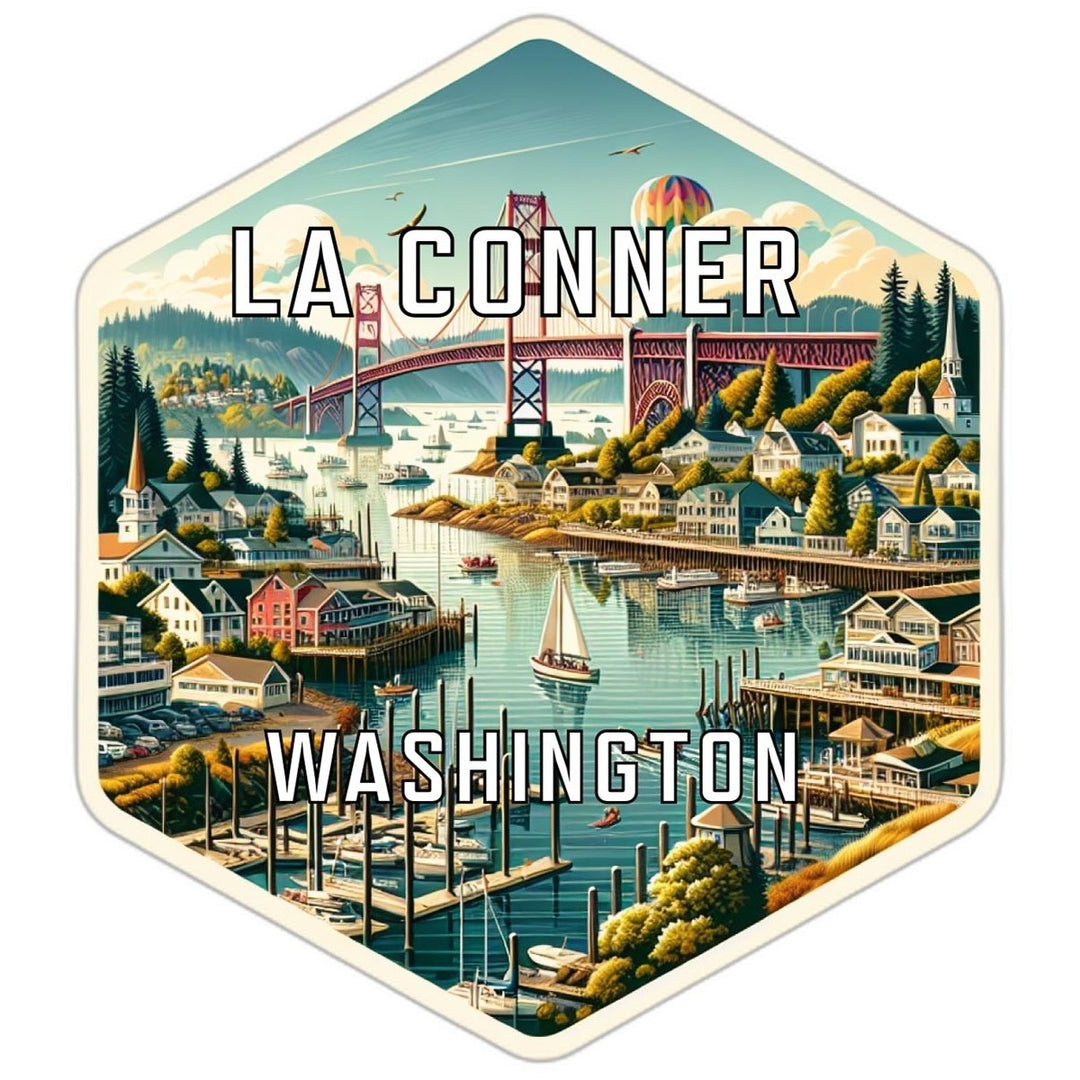 La Conner Washington Travel Destination Souvenir Vinyl Decal Sticker Image 1