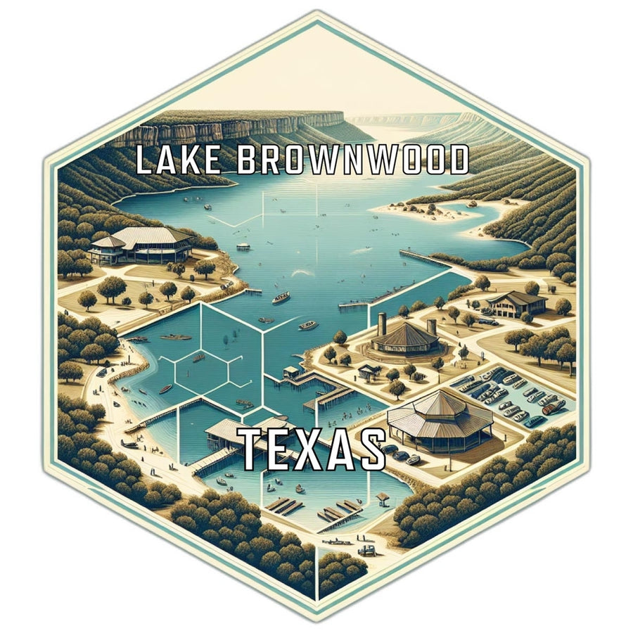 Lake Brownwood Texas Travel Destination Souvenir Vinyl Decal Sticker Image 1