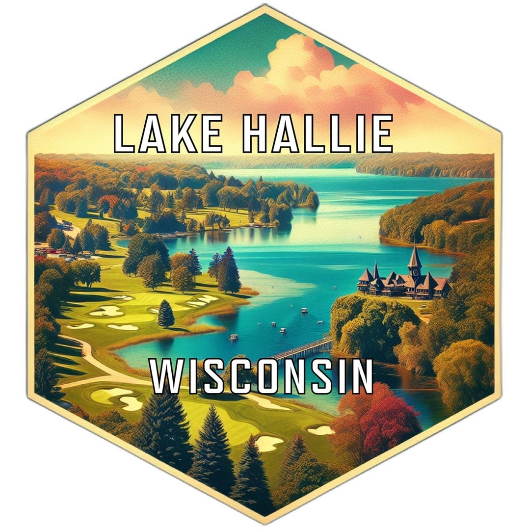 Lake Hallie Wisconsin Travel Destination Souvenir Vinyl Decal Sticker Image 1