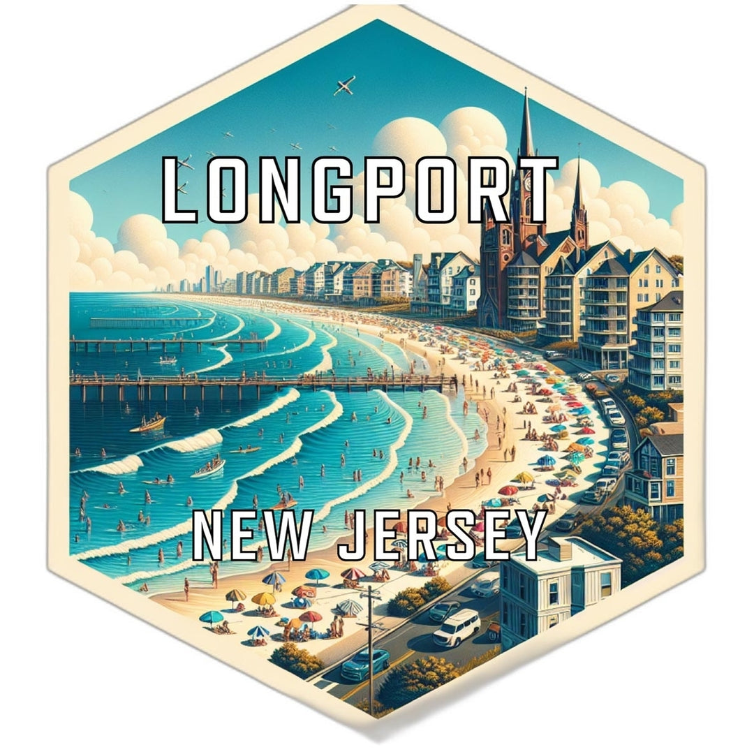 Longport Jersey Travel Destination Souvenir Vinyl Decal Sticker Image 1