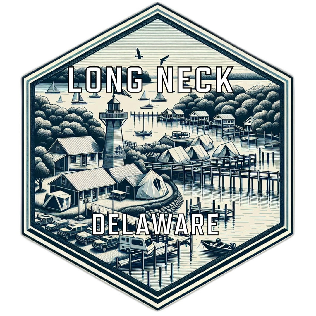 Long Neck Delaware Travel Destination Souvenir Vinyl Decal Sticker Image 1