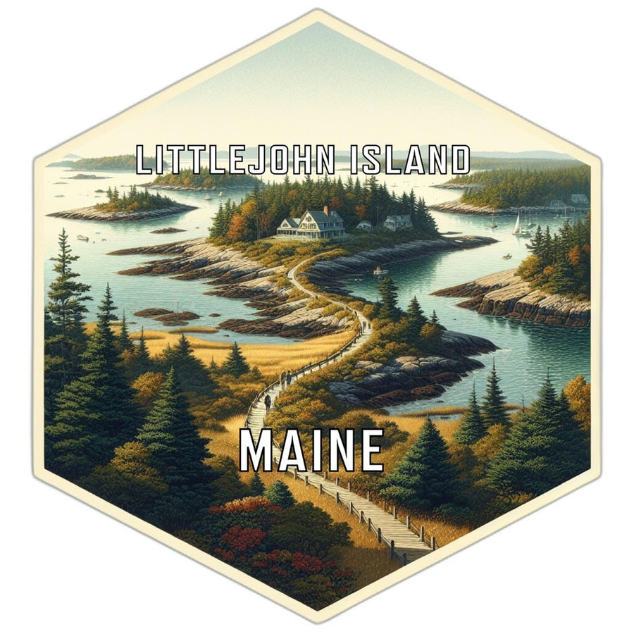 Littlejohn Island Maine Travel Destination Souvenir Vinyl Decal Sticker Image 1