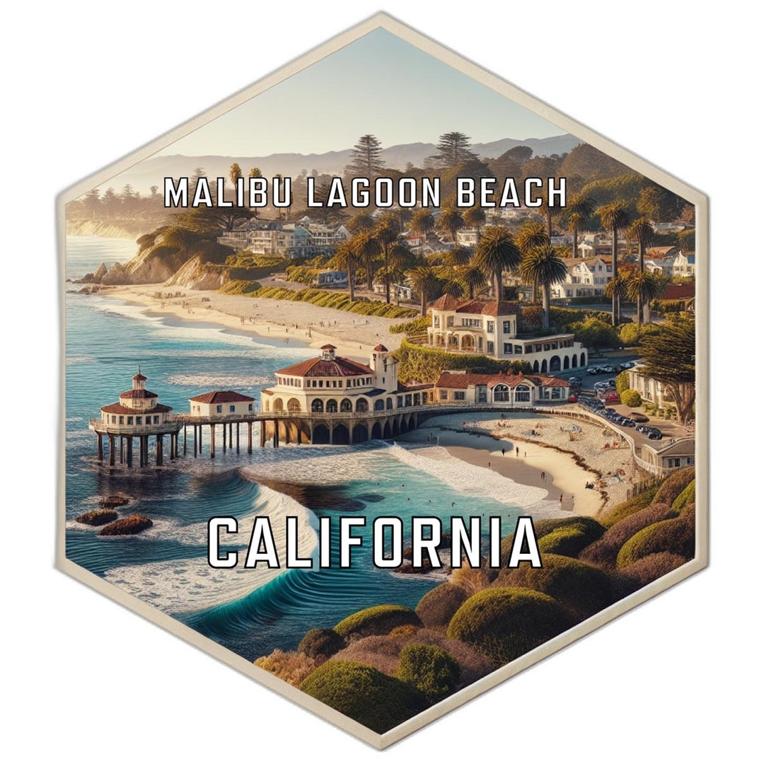 Malibu Lagoon Beach California Travel Destination Souvenir Vinyl Decal Sticker Image 1