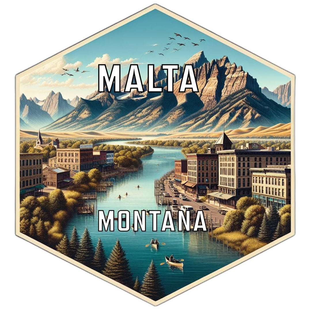 Malta Montana Travel Destination Souvenir Vinyl Decal Sticker Image 1