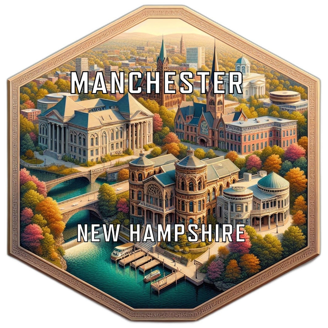 Manchester Hampshire Travel Destination Souvenir Vinyl Decal Sticker Image 1