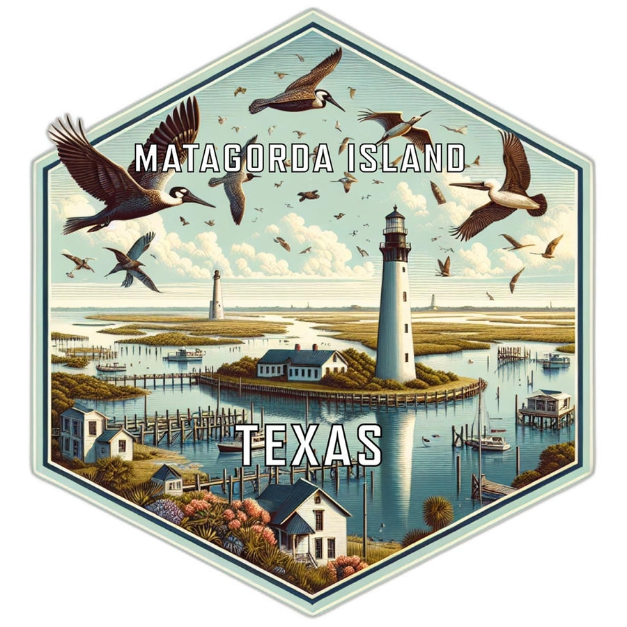 Matagorda Island Texas Travel Destination Souvenir Vinyl Decal Sticker Image 1