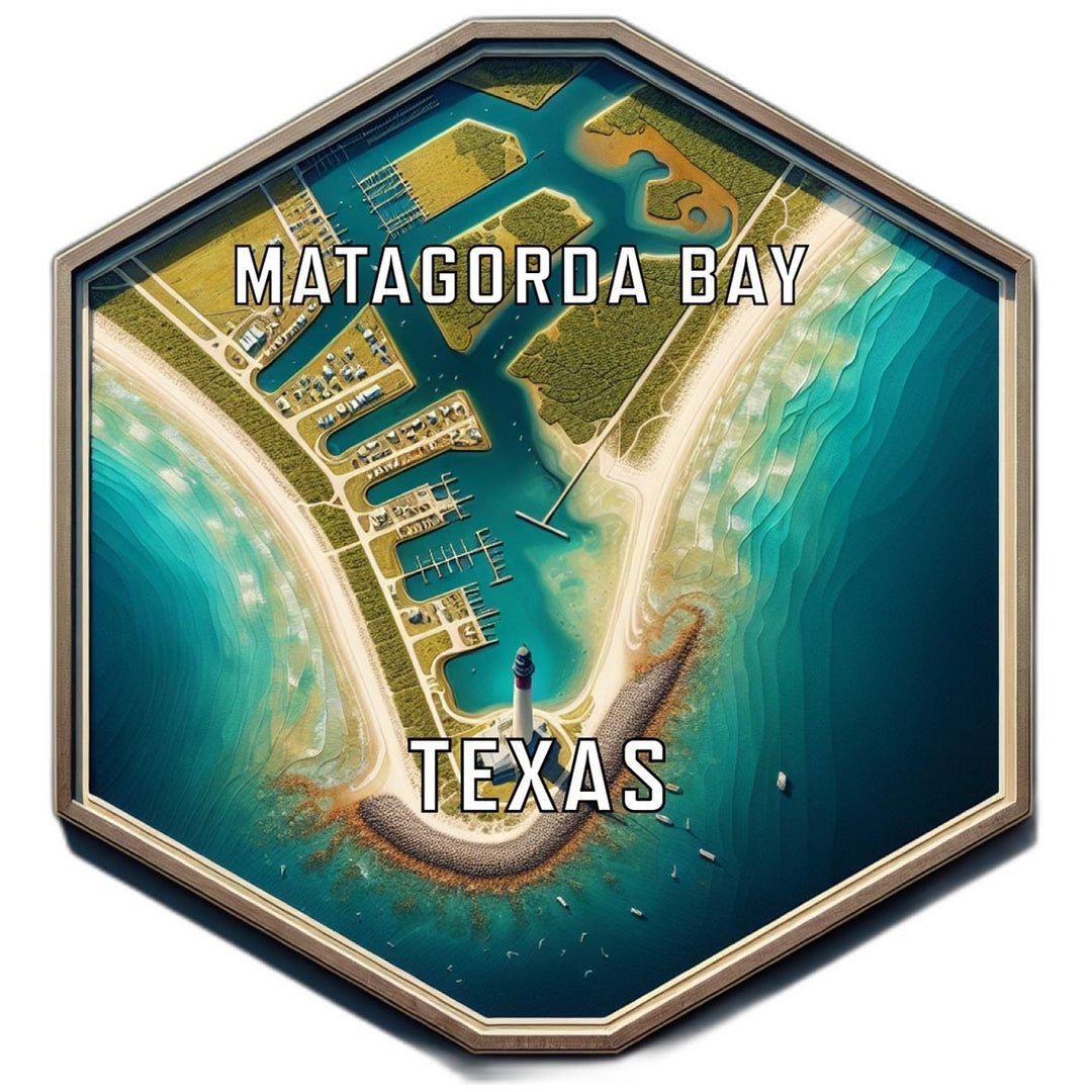 Matagorda Bay Texas Travel Destination Souvenir Vinyl Decal Sticker Image 1