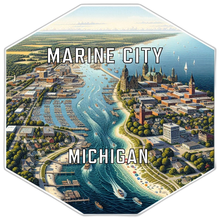 Marine City Michigan Travel Destination Souvenir Vinyl Decal Sticker Image 1